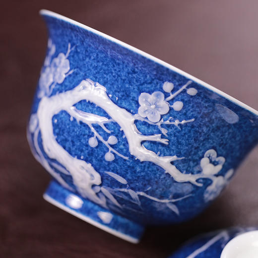 初蓝舍洒蓝梅花盖碗 商品图3