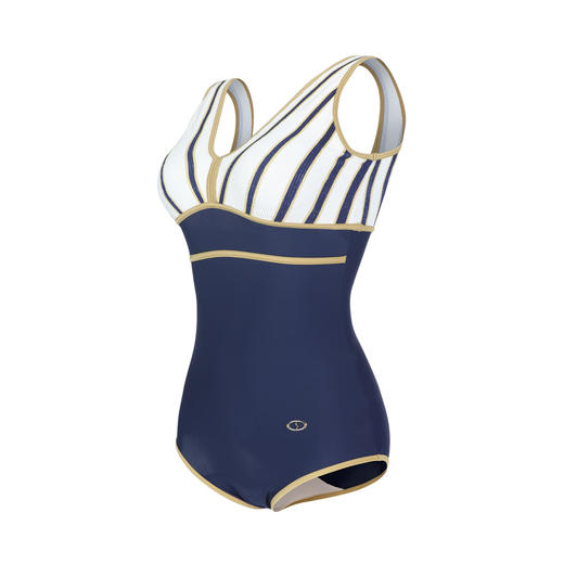 【3F】安莉芳条纹海军风女士连体泳衣ES00264 深蓝色 商品图3