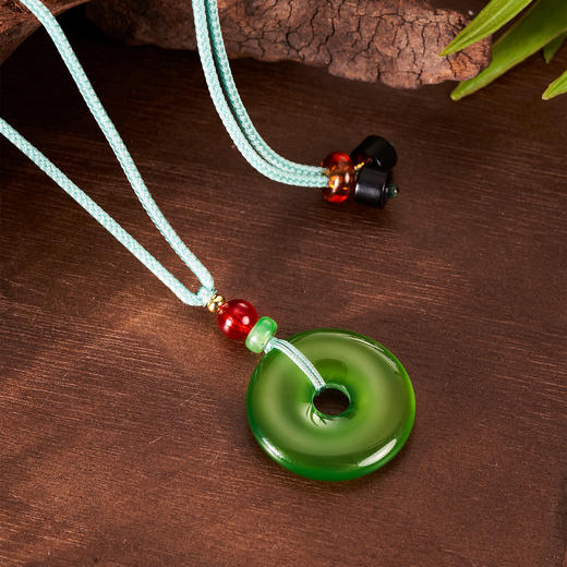 【赠绿玉髓平安扣项链】金六福吉祥 福来运转双面套链*1 (吊坠宽12.1mm，吊坠厚4.08mm) 赠绿玉髓平安扣项链*1 质感细腻 商品图6