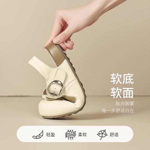 ZHR则则真皮镂空包头罗马凉鞋女软底猪笼鞋夏季百搭时装凉鞋平底 商品图2