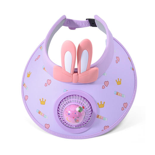 雀说儿童帽子夏季大檐带风扇遮阳帽男女宝宝太阳帽卡通可爱防晒空顶帽AL1053 商品图3