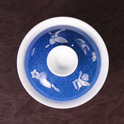 初蓝舍洒蓝蝴蝶盖碗 商品图3