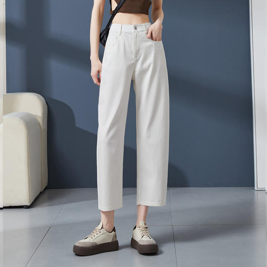 【三防-八分香蕉裤】逸阳夏薄凉感天丝棉白色易打理裤子4312 商品图5