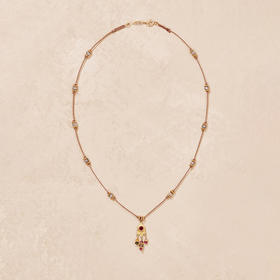 订购8周到｜Tityaravy-Padma-莲花护身符 石榴石 拉长石 碧玺 项链［法国设计师］