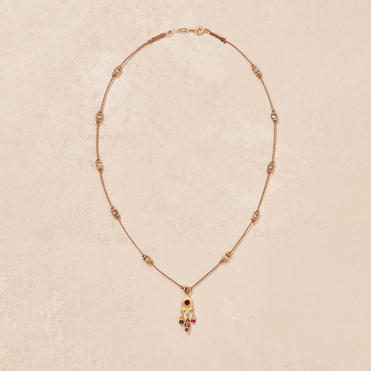 订购8周到｜Tityaravy-Padma-莲花护身符 石榴石 拉长石 碧玺 项链［法国设计师］ 商品图0