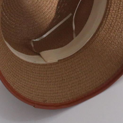 雀说平顶草帽女士英伦风小盆帽短檐网红皮带沙滩帽包边防晒遮阳帽AL51363 商品图2