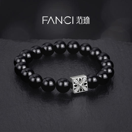 Fanci范琦 男士黑曜石能量手串转运珠手链守护恒远修行团结七夕送男友礼物 商品图3
