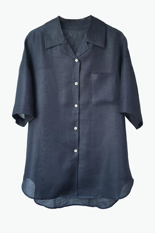 古巴领苎麻短袖衬衫 商品图4