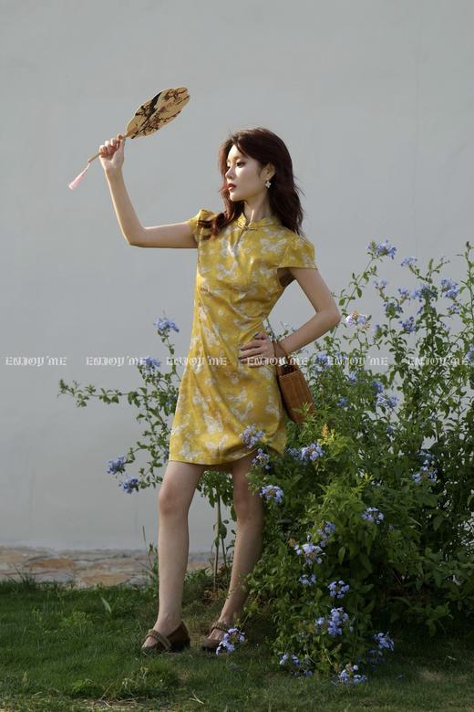 【门店同款】ENJOY夏季云敛-“鸾衿折桂”黄金蝶舞旗袍裙 162896903 商品图0