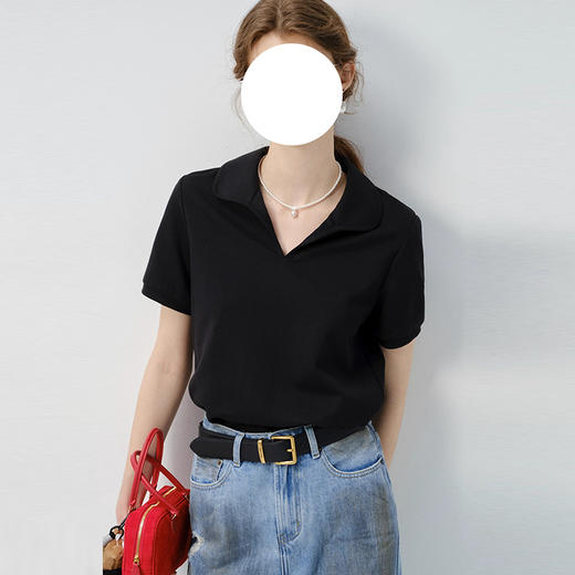 裁缝学苑AQ470 新款POLO衫V领短袖T恤纸样女装上衣样板图纸 商品图2