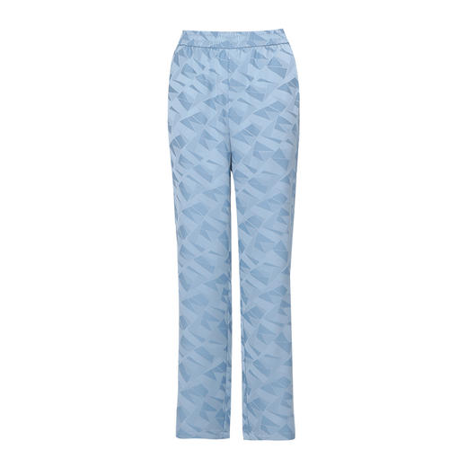 EITIE爱特爱轻运动风清爽蓝色直筒松紧腰长裤休闲裤夏季新款B2505616 商品图5