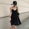 西遇黑色吊带连衣裙女夏季新款度假法式收腰v领露背裙子SS050845 商品缩略图0