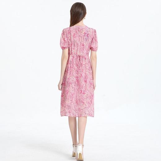 「高货oyg」全新升级【铂金会员487/天猫659/差价172】(04225)洛诗琳时尚V领真丝印花连衣裙2025夏季新款气质收腰A字裙 商品图3