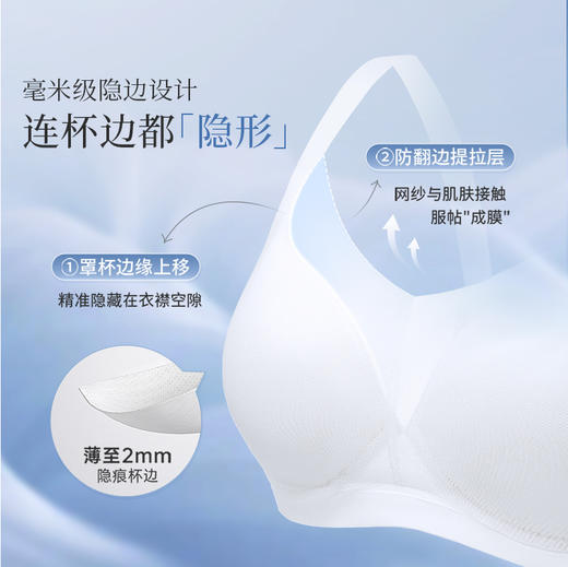 [0感隐形杯air]大码光面无痕内衣胸大显小聚拢收副乳文胸胸罩 商品图2