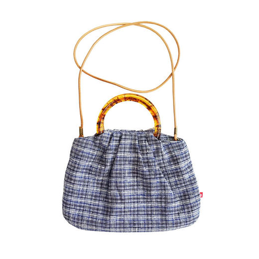 HUJI祤集Sunrise手提斜挎包老布TISSAGE格纹手织布 商品图2