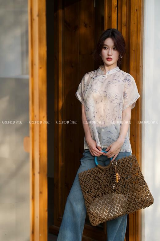 【门店同款】ENJOY夏季云敛-“鸾衿折桂”墨染霓裳中式上衣 162793883 商品图1