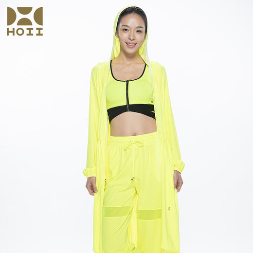 HOII/后益 长版连帽造型拉链外套-黄色 商品图0