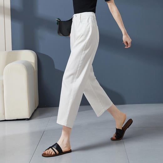 【三防-八分香蕉裤】逸阳夏薄凉感天丝棉白色易打理裤子4312 商品图2