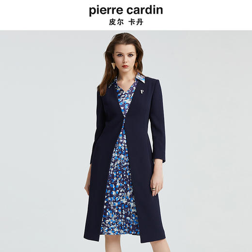 [皮尔卡丹女装]夏季新款时尚百褶花苞袖连衣裙 商品图0