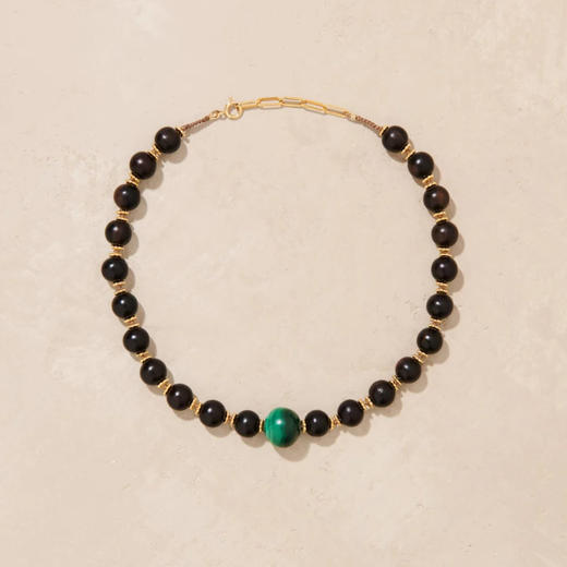 北京仓｜Tityaravy-Samhita-棕木 孔雀石 项链［法国设计师］ 商品图0
