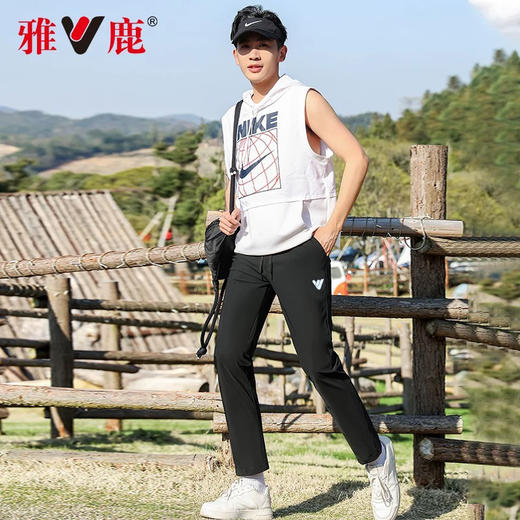 「冰丝透气面料！冰感触肤」雅鹿夏季冰丝速干裤外穿情侣运动休闲裤男女修身显瘦防蚊防晒长裤下装 商品图1