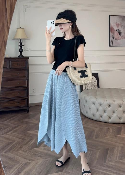 设计感显瘦优雅三宅压褶花瓣不规则半裙 商品图4