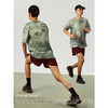 CryingCenter 速度感变形3Clogo灰绿扎染跑步吸湿速干运动短袖T恤 商品缩略图1