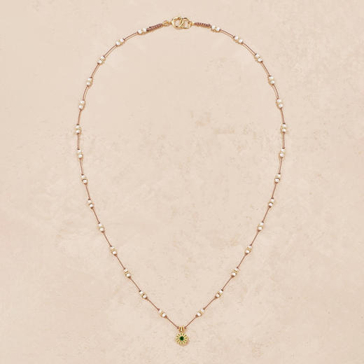 订购8周到｜Tityaravy-MalaSai-花朵 珍珠 透辉石 珐琅 项链［法国设计师］ 商品图1