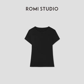 ROMI STUDIO“简约随性”精梳赛锣棉弹力修身圆领短袖T恤RWCRSJ2707(现货)
