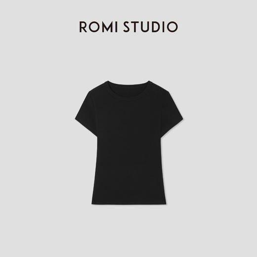 ROMI STUDIO“简约随性”精梳赛锣棉弹力修身圆领短袖T恤RWCRSJ2707(现货) 商品图0