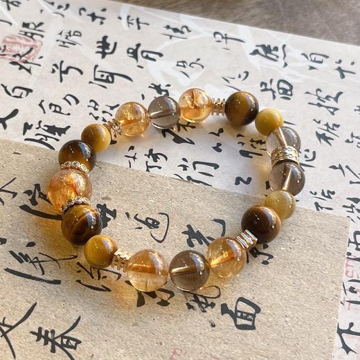 【大金霸】六鑫珠宝 天然黄塔晶虎眼石茶水晶手串 商品图3