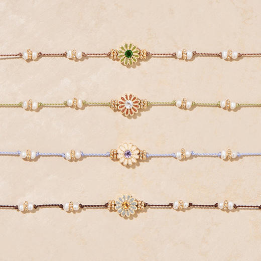订购8周到｜Tityaravy-MalaSai-花朵 珍珠 透辉石 珐琅 手链［法国设计师］ 商品图3