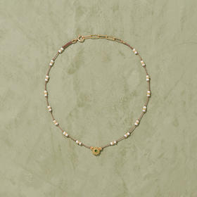 订购8周到｜Tityaravy-MalaSai-花朵 珍珠 透辉石 珐琅 颈链［法国设计师］