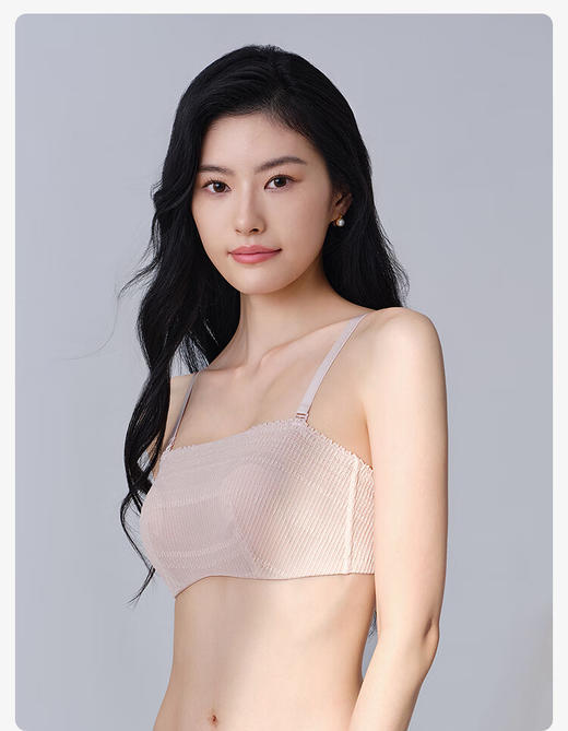 【3F】安莉芳薄款大胸显小内衣兔耳朵抹胸舒适文胸EB01042 黑色BLK 商品图5