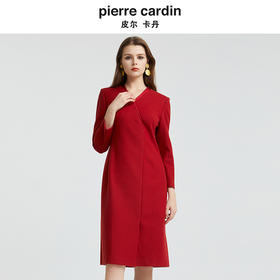 [皮尔卡丹女装]品牌新款时尚轻礼服刺绣连衣裙