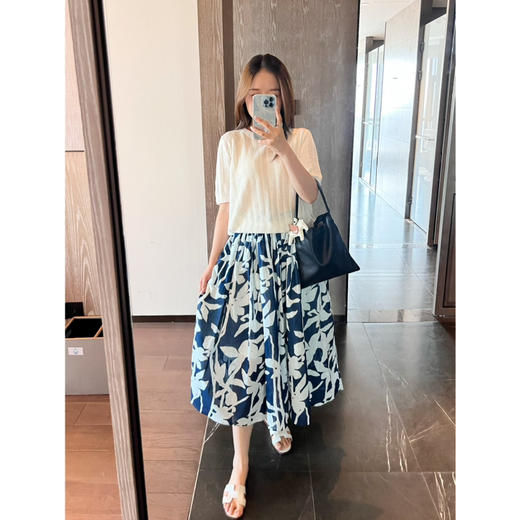 2505505   蓝白印花 半身裙 商品图0