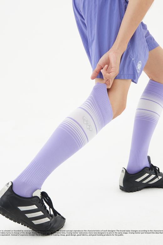 CryingCenter 淡紫色渐变条纹中筒压力袜长袜运动跑步袜 哭喊中心 商品图1