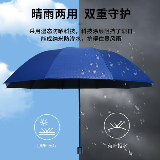 红叶三折压花黑胶伞3727 商品图3