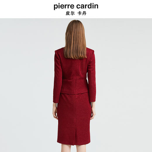 [皮尔卡丹女装]连衣裙春夏红色碎花中长款轻薄时尚裙子 商品图2