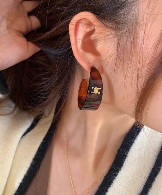 赛琳凯旋门棕色半弯耳环（XJ） 商品图4