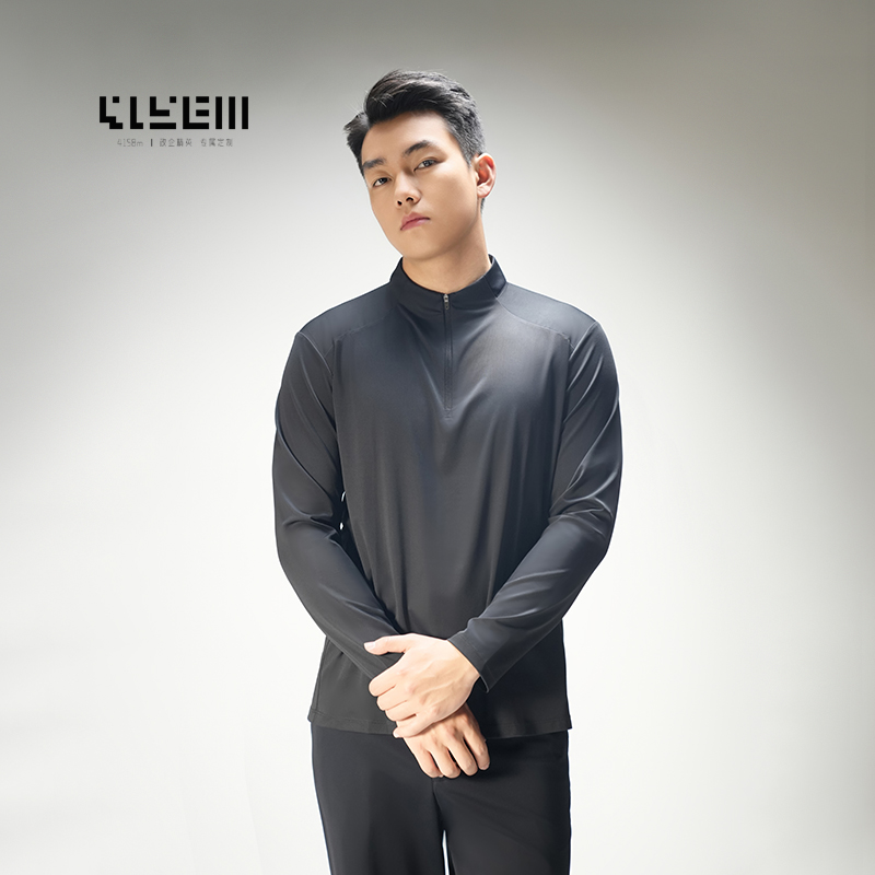 4158m 山语π半开衫速干长袖T恤