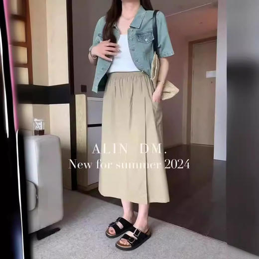 雀说山本开叉工装裙裤女新款高腰显瘦半身裙休闲冰丝大码阔腿裤AL641 商品图1