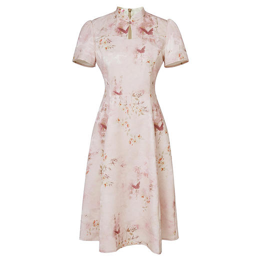 XGT-Q25018书蝶2025春夏装新款改良新中式国风伴娘服气质旗袍连衣裙 商品图4