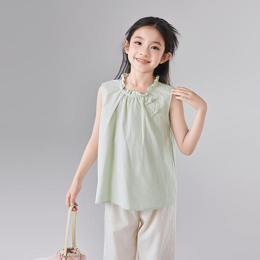 笛莎Deesha 童装女童套装女童夏季清爽国风棉布套装 商品图1