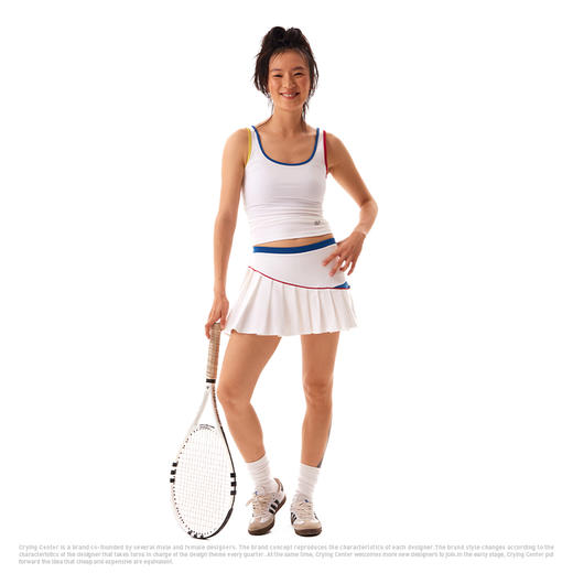 CryingCenter 复古撞色包边网球背心百褶网球裙套装 哭喊中心 商品图2