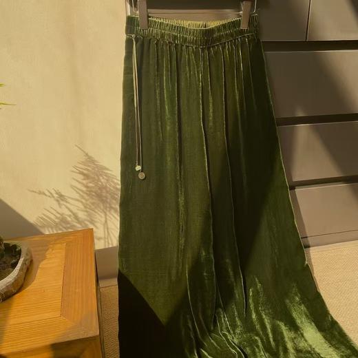 【à perles】极简真丝丝绒长裤 商品图4