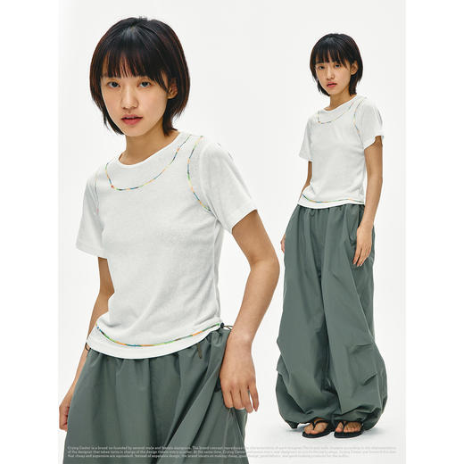 CryingCenter 彩线雪花纱正肩修身短袖tee 哭喊中心 商品图3