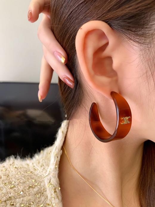 赛琳凯旋门棕色半弯耳环（XJ） 商品图5