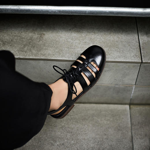 镂空凉鞋包头绑带凉鞋女士前包后空凉鞋 商品图8