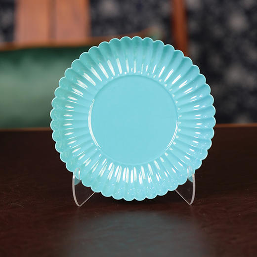 倚云煮泉菊瓣壶承仿雍正松石绿釉 商品图3